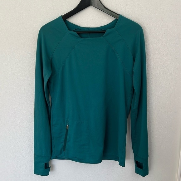 Oiselle Women’s Long Sleeve Workout Top Aqua Green Size Medium - Picture 1 of 10